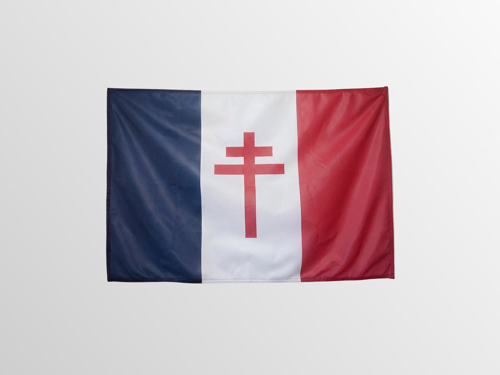 Affiche De Gaulle + Drapeau France libre fabriqué en France